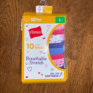 BNWT Hanes girls underwear- size 10/ L